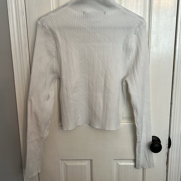 Roma whit Knit cut out ribbed sweater NWOT - Picture 5 of 11